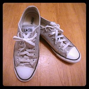 Silver Glitter Converse